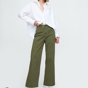 GAP Olive Green High Rise Stride Ankle Pants